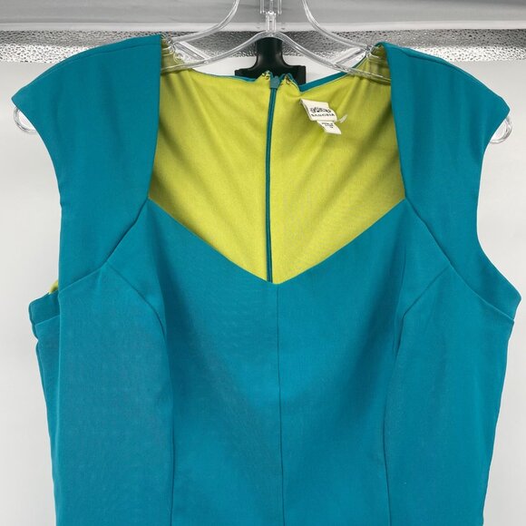 Sangria Womens Sheath Dress Cap Sleeve Knee Length Turquoise Size 12 Zip - Picture 2 of 9